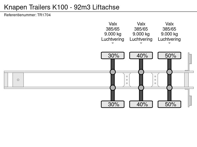 Knapen Trailers K100 - 92m3 Liftachse - Image 14