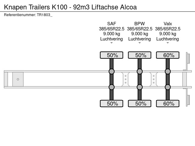 Knapen Trailers K100 - 92m3 Liftachse Alcoa - Image 12
