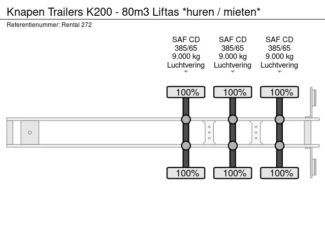 Knapen Trailers K200 - 80m3 Liftas *huren / mieten* - Image 16