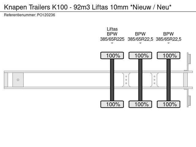 Knapen Trailers K100 - 92m3 Liftas 10mm *Nieuw / Neu* - Image 22