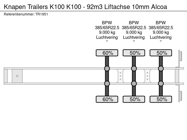 Knapen Trailers K100 - 92m3 Liftachse 10mm Alcoa - Image 13