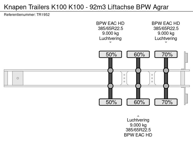 Knapen Trailers K100 - 92m3 Liftachse BPW Agrar - Image 11