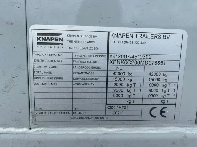 Knapen Trailers K200 - 92m3 Liftachse L-Shape Floor - Image 14
