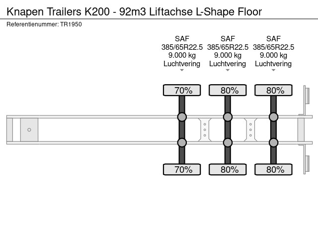 Knapen Trailers K200 - 92m3 Liftachse L-Shape Floor - Image 17