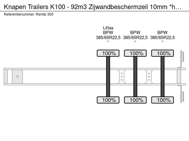 Knapen Trailers K100 - 92m3 Zijwandbeschermzeil 10mm *huren / leasen* - Image 20