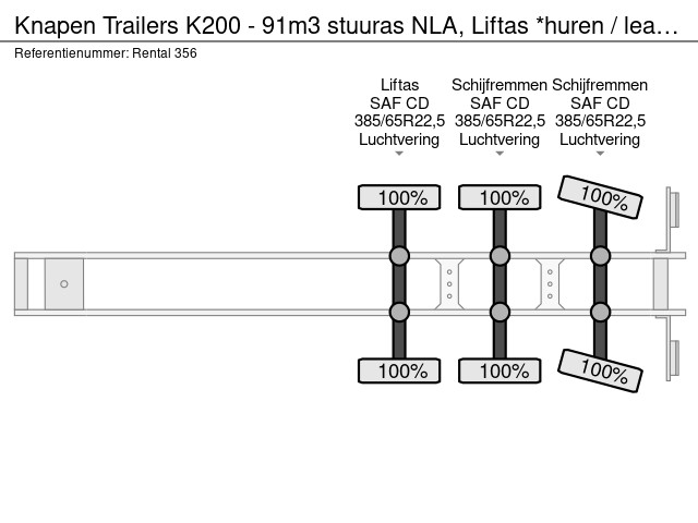 Knapen Trailers K200 - 91m3 stuuras NLA, Liftas *huren / leasen* - Image 24