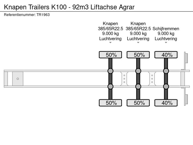 Knapen Trailers K100 - 92m3 Liftachse Agrar - Image 13