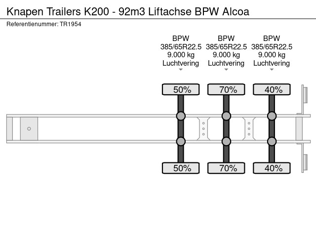 Knapen Trailers K200 - 92m3 Liftachse BPW Alcoa - Image 13
