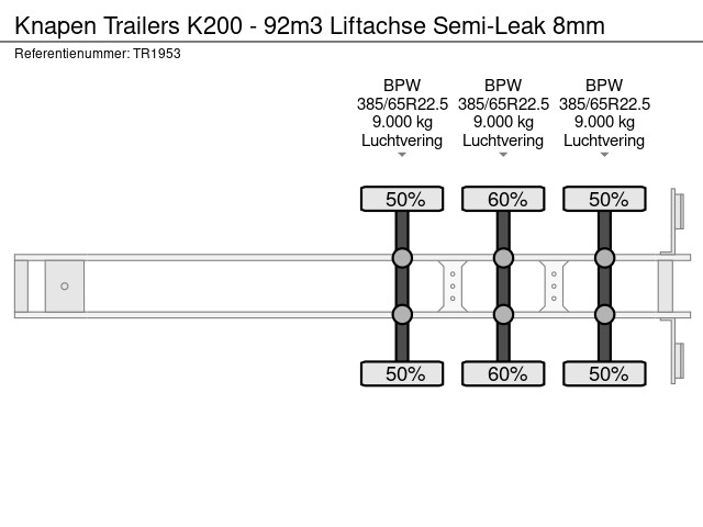 Knapen Trailers K200 - 92m3 Liftachse Semi-Leak 8mm - Image 15