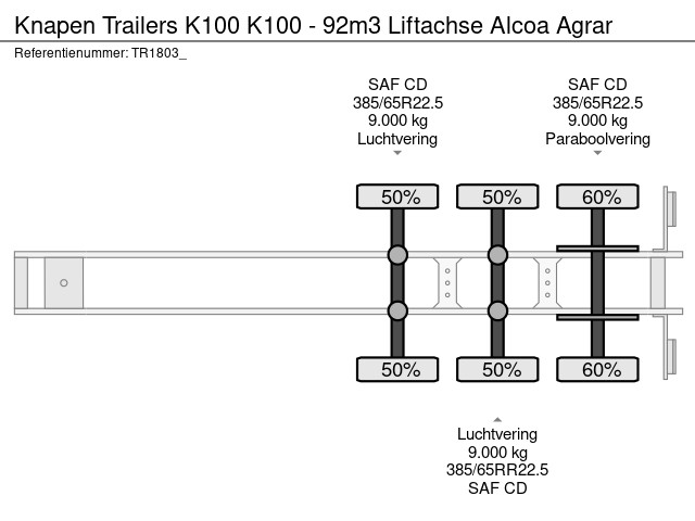 Knapen Trailers K100 - 92m3 Liftachse Alcoa Agrar - Image 12