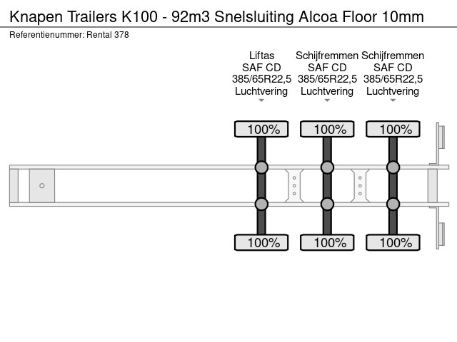 Knapen Trailers K100 - 92m3 Snelsluiting Alcoa Floor 10mm - Image 28